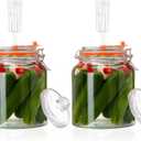 0.6 Gallon Fermentation Jars with Weights & Airlocks, Fermenting Kit for Sauerkraut, Kimchi, Kombucha and Pickles, 2 Pack