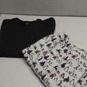 Amazon Essentials Men's Flannel Pant and Long-Sleeve T-Shirt Pajama Set (X-Large, Black/Penguin)