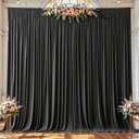 2 Panles Black Backdrop Curtains - Wrinkle Free Fabric Backdrop Curtain for Photoshoot,10ft Wedding Party Photo Backdrop Drapes for Birthday Baby Shower Photography Stage Background Decorations