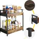 KLM Countertop Coffee Station Organizer, 2 Tier Wooden Shelf for Coffee Bar Accessories, Condiment Storage Caddy for Kitchen, Bathroom Counter Organizer, Home, Office - Brown