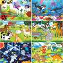 Puzzles for Kids Ages 4-6 4-8, Wooden Jigsaw Puzzles 48-60 Pieces for Toddler Children Learning Educational Puzzles 4 5 6 7 8 Year Toys for Boys and Girls (6 Puzzles)