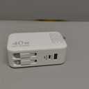 4-in-1 Retractable Gan Wall Charger Plug for iPhone 17 USB C,Travel Essentials Brick Multiport,3ft Lightening+ Type C Cables,40W Fast Charging Foldable Block for iPhone 17 Pro/16/15/14/13,iPad,Galaxy