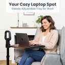 PELEGON Tray Table, 360° Swivel Table for Recliner, Adjustable Height with X-Large Table for Eating and Laptop, TV Trays for Couches & Chairs with Ergonomic Stand Assist Safety Handle for Elderly, Tray Size: 14.8" x 16"