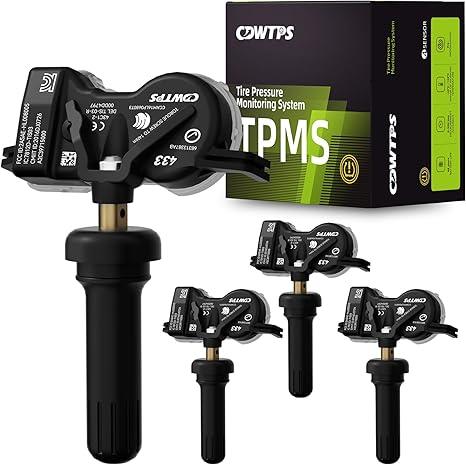 TPMS Sensor Dodge,4Pack 433Mhz Tire Pressure Monitoring System Sensor Compatible for Chrysler Jeep Dodge Fiat Replaces#68313387AB 68193586AC 68252493AB
