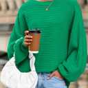 PRETTYGARDEN Fall Sweaters for Women 2025 Oversized Boat Neck Pullover Long Sleeve Knit Tops Cozy Winter Fashion Clothing (Green, L)