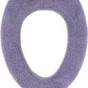 Soft Toilet Seat Cover - Plush & Thick Fabric Toilet Seat Warmer for Round & Elongated 14x18" Toilet Seats - Reusable, Machine-Washable, Easy-Install - Gift-Ready Packaging - Purple Ash