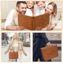 19PCS Floral Brown Leather Bible Cover for Women Bible Cover Cases for Teen Girls Christmas Gift Christian Carrying Bag Journaling Kit with Shoulder Strap Highlighter Pens & Book Marker Study Supplies