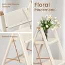 3 Step Ladder, 3 Step Stool for Adults, Folding Step Ladder with Secure Footing, Widened Pedal, Aesthetically Pleasing Looking, Blends Right into Domestic Rooms, Cream Chocolate