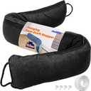 Holikme Weighted Door Draft Stopper 32 inch, Heavy Duty Under Door Draft Blocker Bottom Door Seal Noise and Air, Door Guard Saving Energy, Black