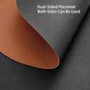 Myir JUN Placemats, Dual-Sided Placemats Waterproof Faux Leather Placemats Set of 4 Place Mats and Coasters Non-Slip Washable Table Mats for Dining Table (Black Brown, Set of 4)