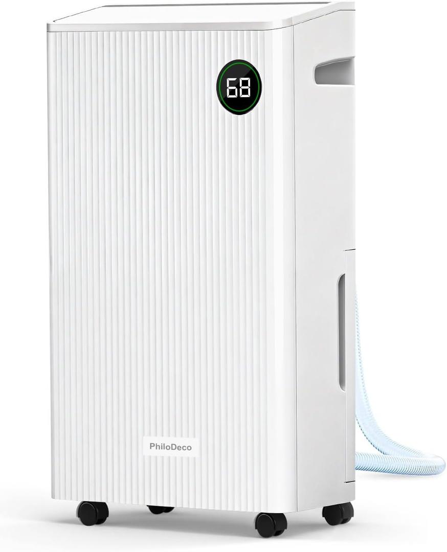 4500 Sq.Ft Dehumidifier with Drain Hose Max 80 Pint, Automatic Defrosting, Intelligent Humidity Control with 24HR Timer, Smart Quiet Dehumidifier, for Basement, Bathroom, Bedroom, Home, White
