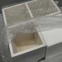 Suli Extra Large Kitchen Utensils Holder with 3 Compartments,Corner Shelf,Wooden Utensil Organizer for Kitchen Countertop, Farmhouse Decor, Rustic Cooking Utensil - White grain