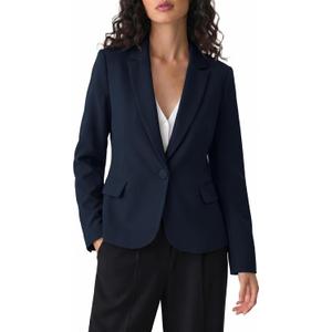 luvamia Women's Long Sleeve Formal Notch Lapel Button Down Blazer Pockets Jacket, XL