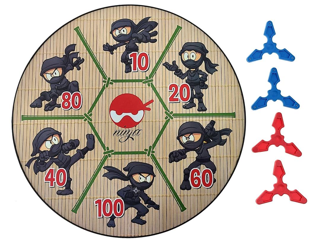 Master Novelty Toys Magnetic Ninja Dartboard Game for Kids-Includes 1 Target Board and 4 Magnetic Ninja Stars-Family Game Night- Suitable for Indoor and Outdoor Use