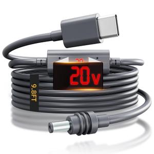 Starlink Mini USB-C to DC Power Cable – Smart PD Chip & 18AWG Copper Wire with Voltage & Current Display for Fast Troubleshooting, Waterproof Accessories for Home, RV & Outdoor Camping (3m/9.8ft)