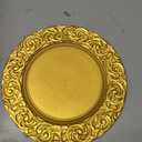 FoldTier 50 Set Antique Charger Plates with Napkins Set 13 Inch Plastic Round Chargers Bulk Embossed Rim Dinner Plates Elegant Guest Towels for Wedding Party Event Table Decoration Setting (Gold)