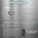 Clear Non-Magnetic Calendar Set for Fridge - Dry Erase Transparent Monthly and Weekly Calendar, List and Blank Whiteboard - Sticks to Wall, Glass, Door, Any Smooth Surfaces
