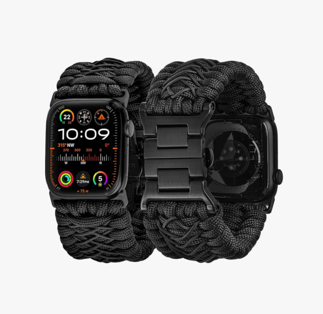 Tefeca Titan Series Paracord Band Compatible with Apple Watch Ultra 2/49mm, Series 10/46mm, 9/8/7/45mm, SE2/SE/6/5/4/44mm, and 3/2/1/42mm XL
