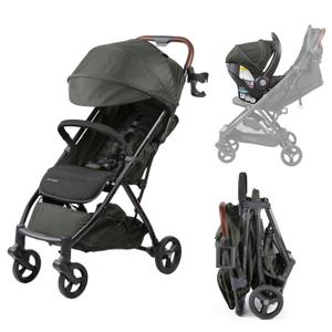 Ingenuity Ingenuity 3Dquickclose CS+ Compact Fold Stroller Lightweight Stroller with Oversized Canopy, Extra-Large Storage and Compact Fold, Forest