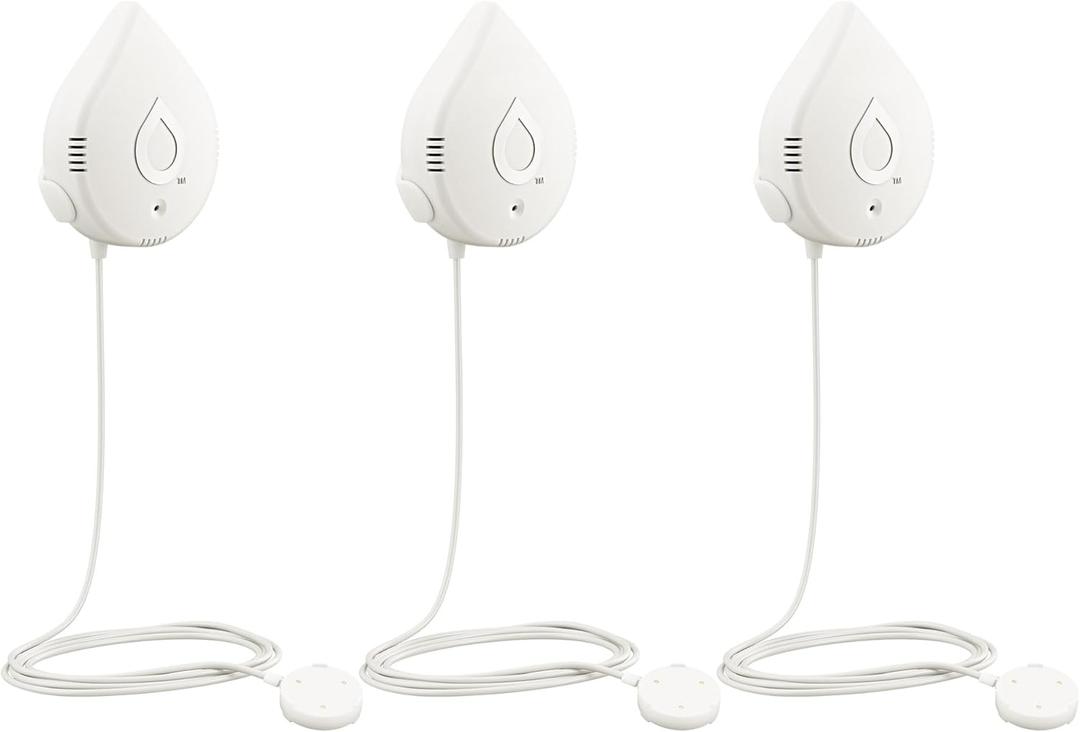 Moen White Flo Smart Water Leak Detector, Water Sensor Alarm for Home, 3-Pack, 920-005