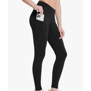 Women's Fleece Lined Leggings Waterproof Hiking Petite Pants Zipper Pockets Winter Thermal Warm Cold Weather Size S