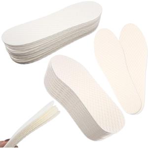 70 Pairs Disposable Shoe Liners Replaceable Shoe Inserts Breathable Thin Insoles Sweat Absorbing Shoe Inserts Barefoot Wood Pulp Shoe Liner for Women Men Hiking Running Boot Sneaker
