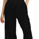 CHERFLY Jumpsuits for Women Dressy Summer Formal Outfits Belted Wide Leg Overalls 2025(Jet Black, M)