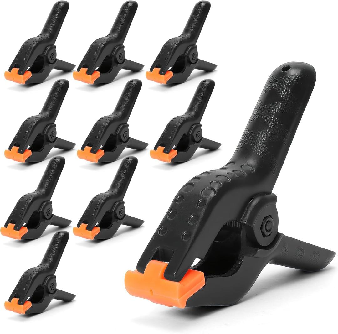 23 PCS 4.5" Heavy Duty Plastic Spring Clamps, Black Spring Clips for Backdrops, Craft Projects, Woodworking, Photography and Display Stands