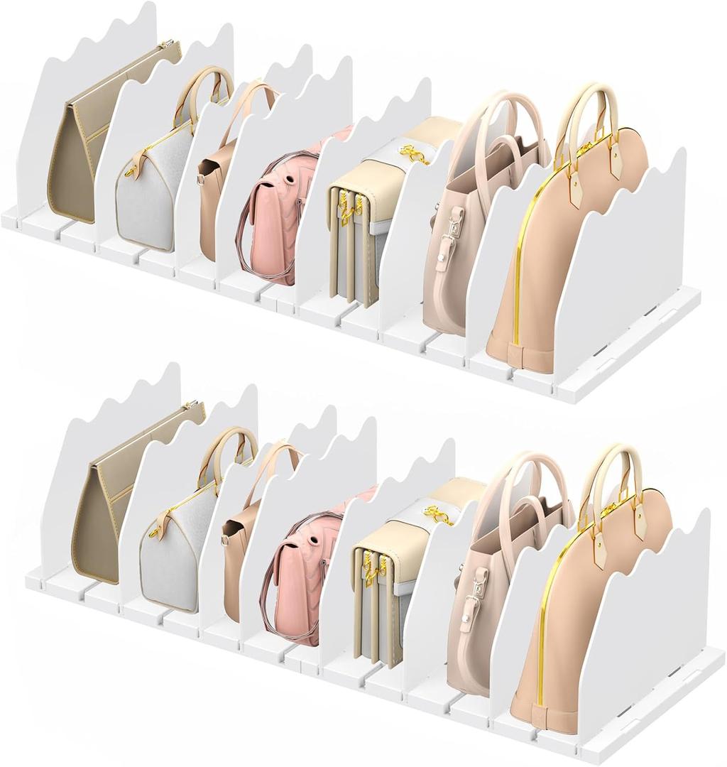 Ronlap Purse Storage Organizer for Closet, White Closet Bag Storage Dividers Rack Shelf Purse Dividers for Closet Organization Handbag Separators Closet Purse Organizers and Storage, 4 Pack, White Ronlap Purse Storage Organizer for Closet, White Closet Bag Storage Dividers Rack Shelf Purse Dividers for Closet Organization Handbag Separators Closet Purse Organizers and Storage, 4 Pack, White