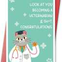 Funny Veterinarian Graduation Card for Men Women, Rude Congratulations Card for Vet School Graduates, Look at You Becoming a Veterinarian