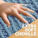 OLANLY Bathroom Rug Mat 44x32, Thick Soft and Absorbent Chenille Bath Mat, Non-Slip Rubber Backing, Machine Washable Quick Dry Bath Rugs for Tub Shower Floor, Home Decor Accessories, Airy Blue