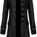 H&ZY Men Steampunk Vintage Jacket Halloween Costume Retro Gothic Victorian Frock Coat Uniform (3X-Large, Black)