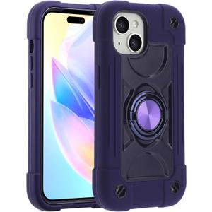 MARKILL Compatible with iPhone 15 Case 6.1 Inch with Built-in Kickstand, [Full Body Rugged Military Grade] Drop Protection Heavy Duty Case 3 in 1 Protective Durable Cover for iPhone 15