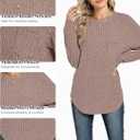 Motarto Lightweight Sweaters for Women Tunic Ribbed Tops Pull Over Casual Long Sleeve Shirts Plus Size Top for Daily Wear (Small, Coffee)