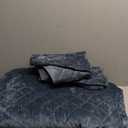 Wonderful Velvet Quilt Queen Stitch Bedding Set Blue, Diamond Stitched Lightweight Comforter with Shams, Luxury Bedspread Soft Coverlet with Brushed Back for All Season