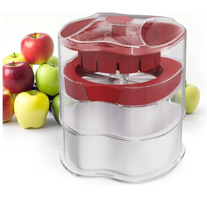 NEW Professional Apple Slicer and Corer 6.42in- Stainless Steel Apple Cutter with 16 Slices, Heavy Duty Design for Large Apples, Thin Slices, Compatible with Pears and Other Fruits（Red)