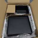 Square Stoneware Dinnerware Set, 12 Piece Service For 4, Plates and Bowls Dish Set, Black