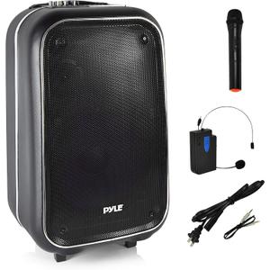 Pyle 12 Inch Full Range Portable Bluetooth Karaoke Loudspeaker, Karaoke Microphone, Built-in Rechargeable Battery with FM Radio. (PWMA1225BT.6)
