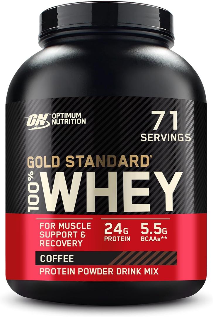 Optimum Nutrition Gold Standard 100% Whey Protein Powder, Coffee, 5 Pound (Packaging May Vary) (EXP 09/10/27)