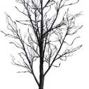 Nearly Natural 6ft. Pre-Lit Halloween Black Twig Artificial Fall Tree with 300 Orange and Purple LED Lights