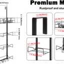 Over The Door Towel Racks, No Drill Towel Storage with Basket & Hooks, Space-Saving Multi-Functional Towel Holder for Bathrooms, bedrooms, Apartments, RVs (Matte Black, 5 Tier)