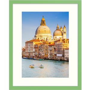 Wyooxoo 16x20 Picture Frame Green Made of Solid Wood Photo Frames Display Pictures 12x16 with Mat or 16x20 Without Mat Colorful Frame For Horizontal Vertical Wall Mounting