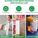 Plastic Shrink Wrap Roll for Moving – 18" x 1500', 80 Gauge, 500% Stretch, Heavy Duty Stretch Wrap Film for Shipping, Packing, Pallet & Furniture Protection – 4 Rolls with Handles