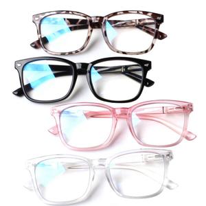 4-Pack Blue Light Blocking Reading Glasses Women Men,Spring Hinge Computer Readers,Anti UV Ray Square Nerd Eyeglasses (Mixed Color, 2.50, Diopters)