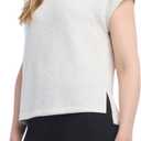 Danskin Women's Crew Neck Cap Sleeve Cloud T-Shirt (Gray, L)