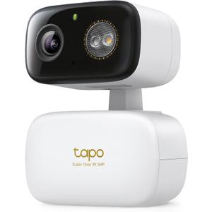 Tapo 3K 5MP Pan/Tilt Indoor/Outdoor Security Camera, Free Person/Vehicle/Baby Cry Detect & 360 Motion Track, Color Night, SD/Cloud, Wrks w/Alexa & Google Home, 2.4 GHz WiFi, HybridCam 360