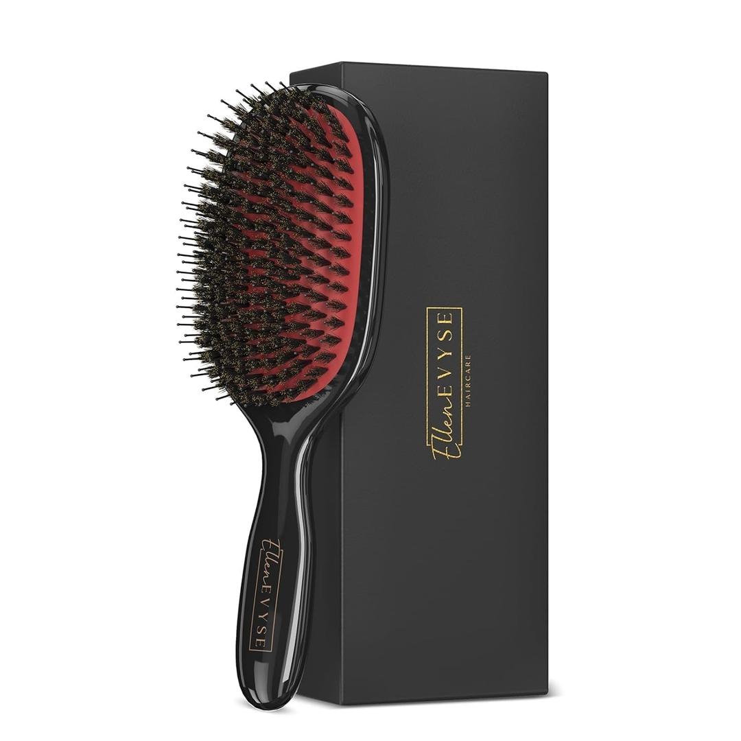 Boar Bristle Hair Brush, Soft Nylon Pins and Boar Bristles for Smoothing, Detangling, Soft Bristle Reducing Breakage and Enhancing Shine, Hairbrush for Women,Men