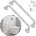 20 Inch Anti Slip Shower Grab Bar Oil Rubbed White 1.25" Diameter,Munzong 2 Pack Bathroom Grab Bar, Knurled Bathroom Balance Bar,Safety Hand Rail Support Handicap Elderly Senior Assist Bath Handle
