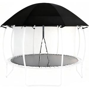10FT 12FT 14FT 15FT 16FT Dome Trampoline Canopy Cover for Backyard Trampolines, 600D Heavy-Duty Waterproof Fabric with Taped Seams, Curved Roof Design Prevents Water Pooling
