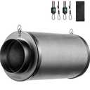 VIVOSUN 4 Inch Air Carbon Filter Smelliness Control with Australia Virgin Charcoal for Inline Fan, Grow Tent Smelliness Scrubber, PreFilter Included, Reversible Flange 4" x 12", Black